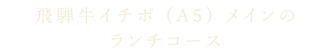 飛騨牛イチボ (A5) メインの ランチコース